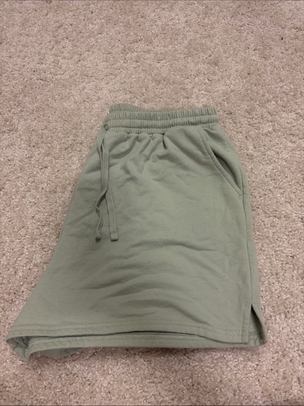 Olive Green Drawstring Casual Shorts